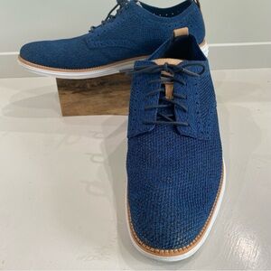 Cole Haan EUC Original Grand Navy Blue Knit Oxford Shoes Size 13M